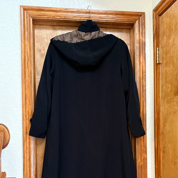 East 5th Black Button & Zip Trench Coat with Detachable Hood & Lining, Size SP - Picture 11 of 15